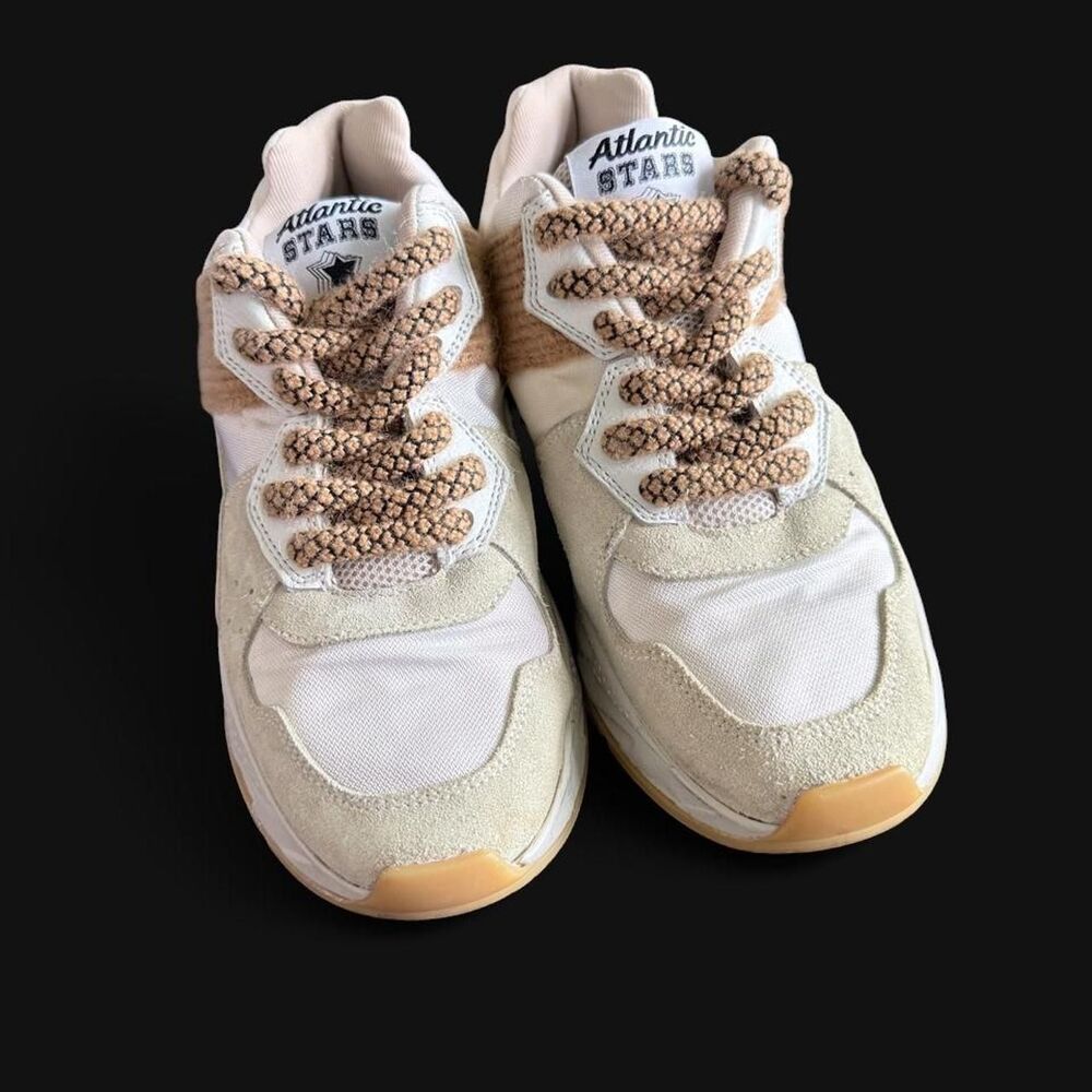 Atlantic-stars Women's Cream and Tan Trainers